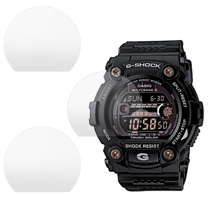 3 db matt SILKASE fólia készlet, Casio GW-7900B-1-hez, szilikon, megújuló, Teljes kijelző