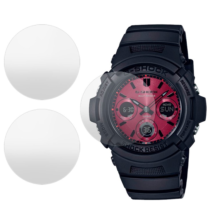 3 db matt SILKASE fólia készlet Casio AWG-M100SAR-1A-hoz, szilikon, megújuló, Teljes kijelző