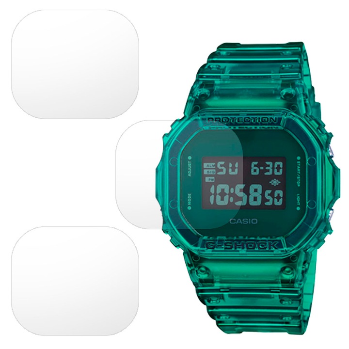 3 db SILKASE matt fólia készlet Casio DW-5600SB-3-hoz, szilikon, megújuló, Teljes kijelző