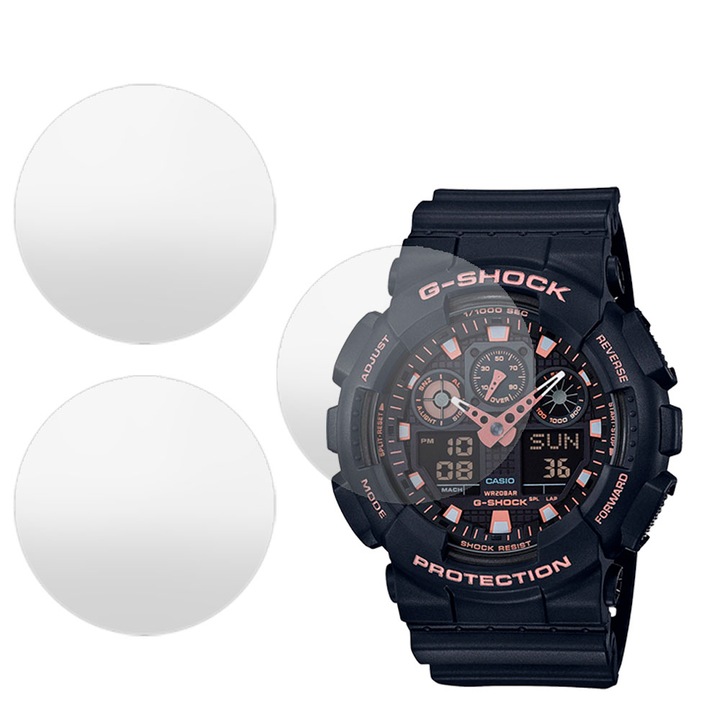 3 db SILKASE matt fólia készlet Casio GA-100-1A4-hez, szilikon, megújuló, Teljes kijelző