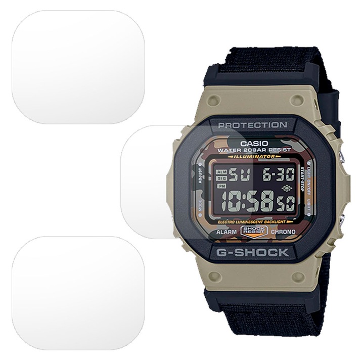 3 db SILKASE matt fólia készlet Casio DW-5610SUS-5-höz, szilikon, megújuló, Teljes kijelző