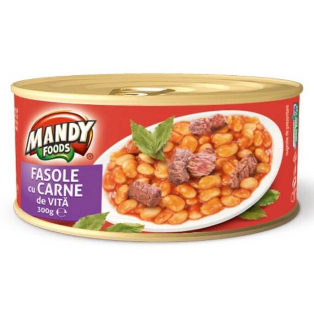 Fasole cu Carne de Vita Mandy, 300 g