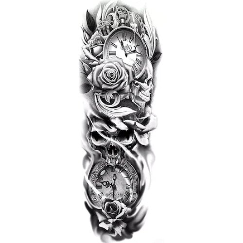 Tatuaj temporar pentru brate sau picioare, marime mare 48 x 17 cm, Nevermore® TQB-163