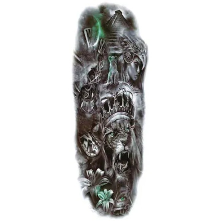 Tatuaj temporar pentru brate sau picioare,marime mare 48 x 17 cm,Nevermore® TQB-113