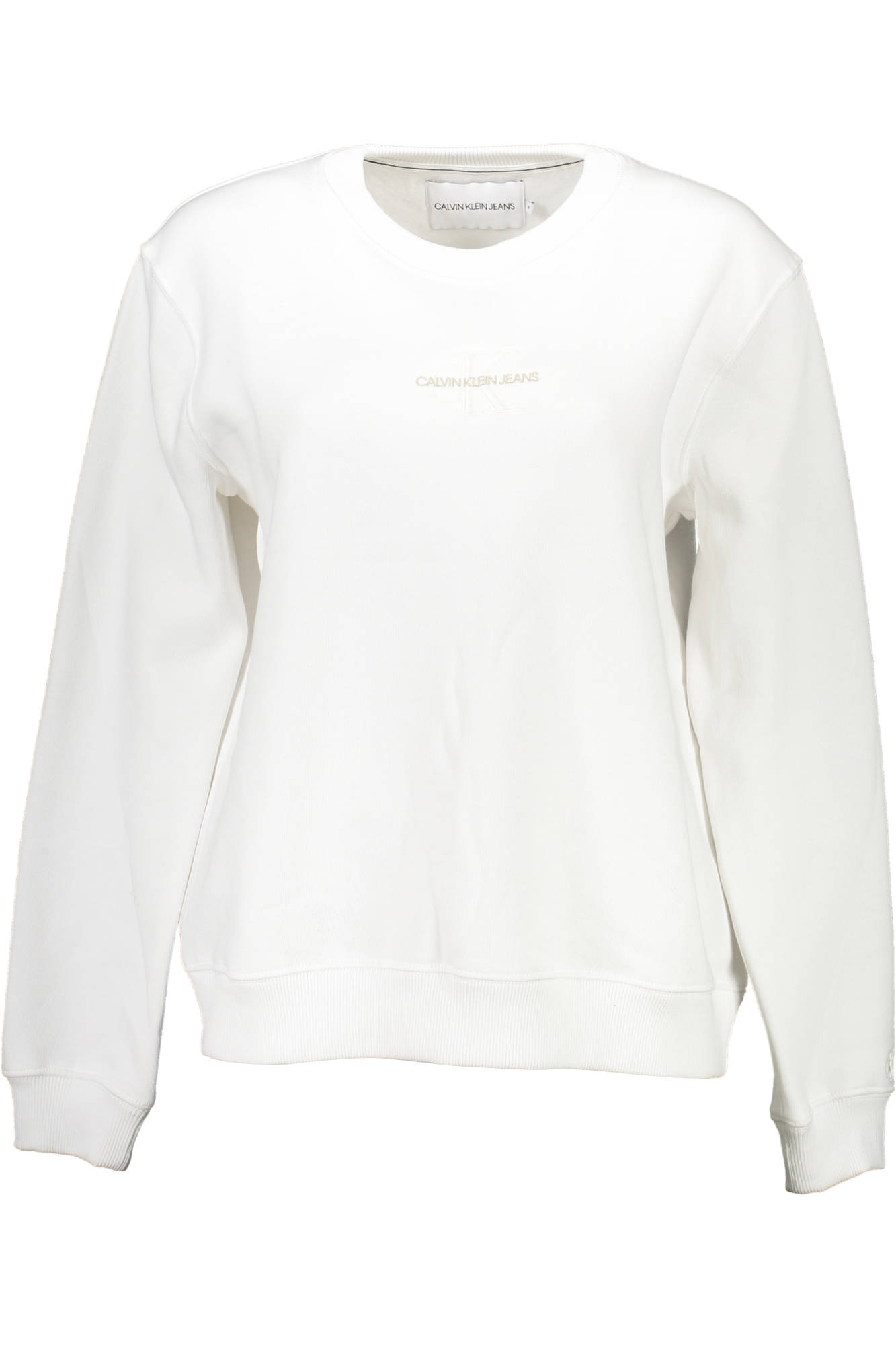 Bluza dama, Calvin Klein, logo centru, alb, Alb