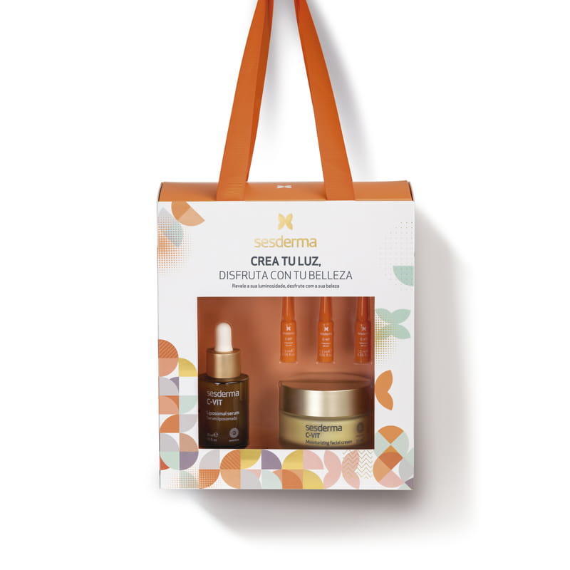 Set cadou Sesderma C-Vit: Ser lipozomal, 30 ml + Crema hidratanta, 50 ml + Fiole intensive 3 x 1.5 ml