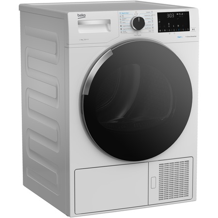 Uscator de rufe Beko DG8540SX, Pompa de caldura, 8 kg, Clasa A+++, Motor Prosmart Inverter, Uscare Hybrid, Hygienic Refresh, Hygienic Drying, LCD, Alb