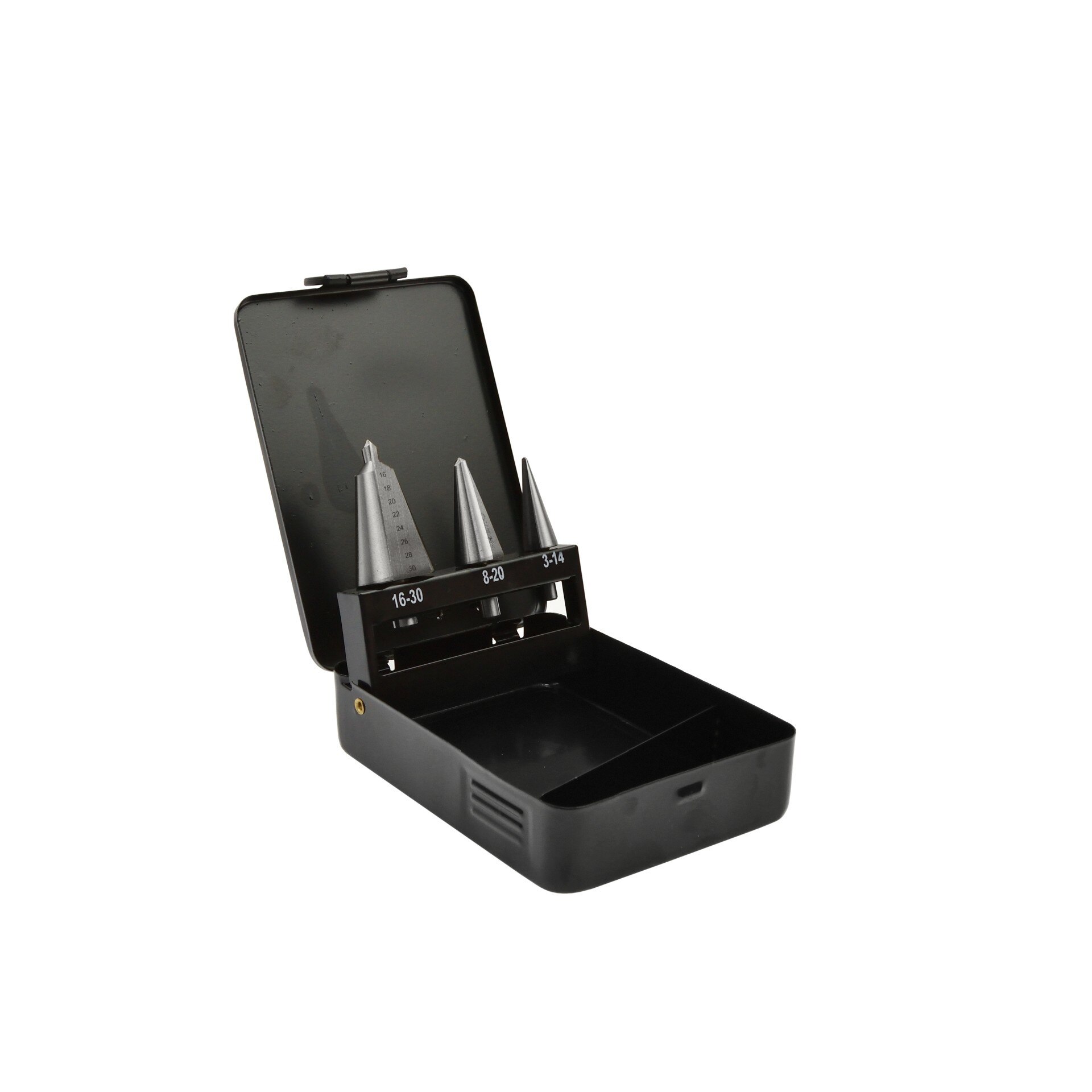 Set 3 burghie in trepte 3-30 mm (cutie metalica) Geko G38573