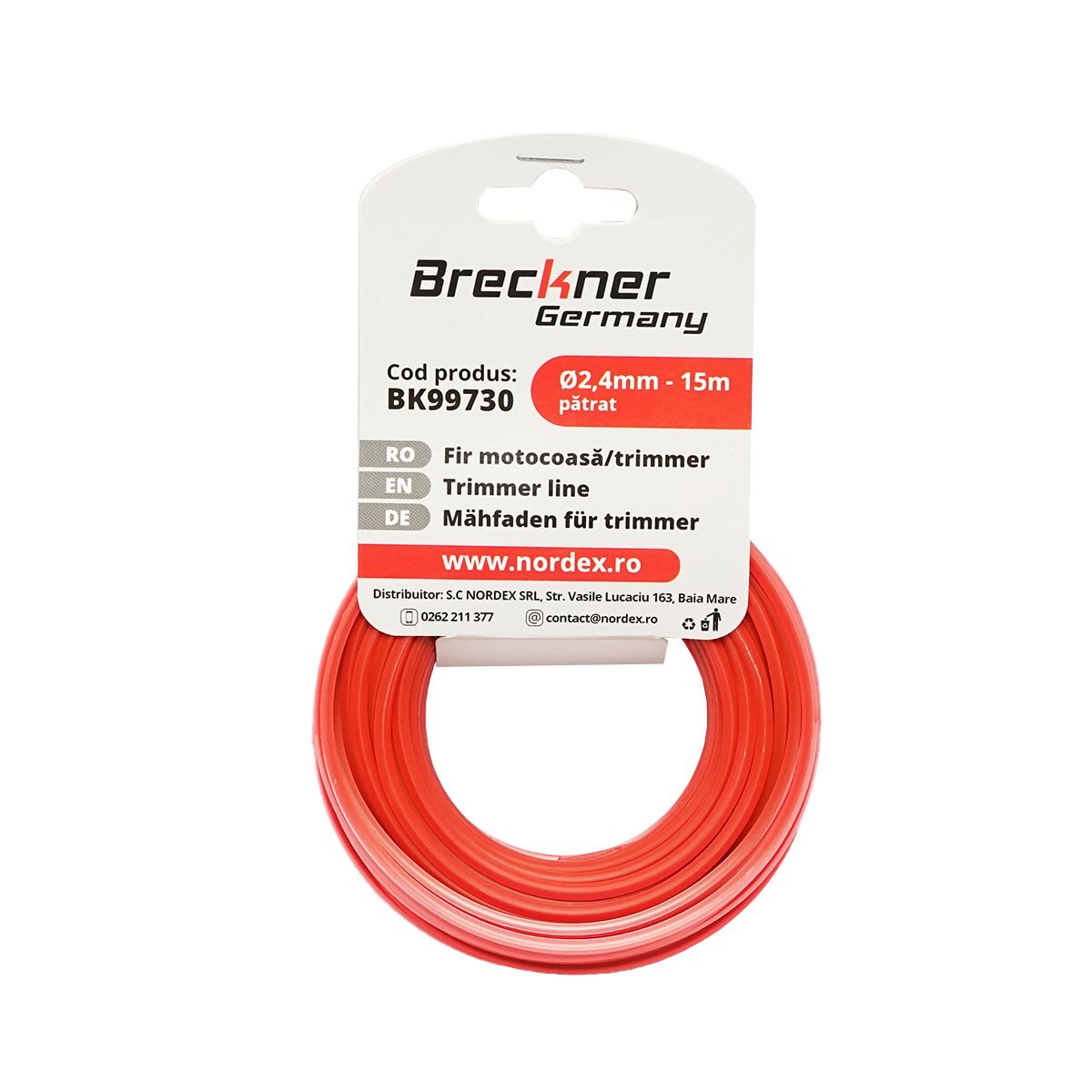 Fir patrat pentru motocoasa, 2.4 mm x 15 m Breckner Germany