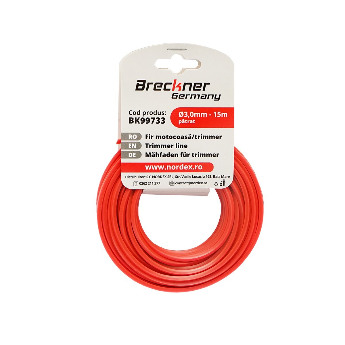 Fir patrat pentru motocoasa, 3 mm x 15 m Breckner Germany