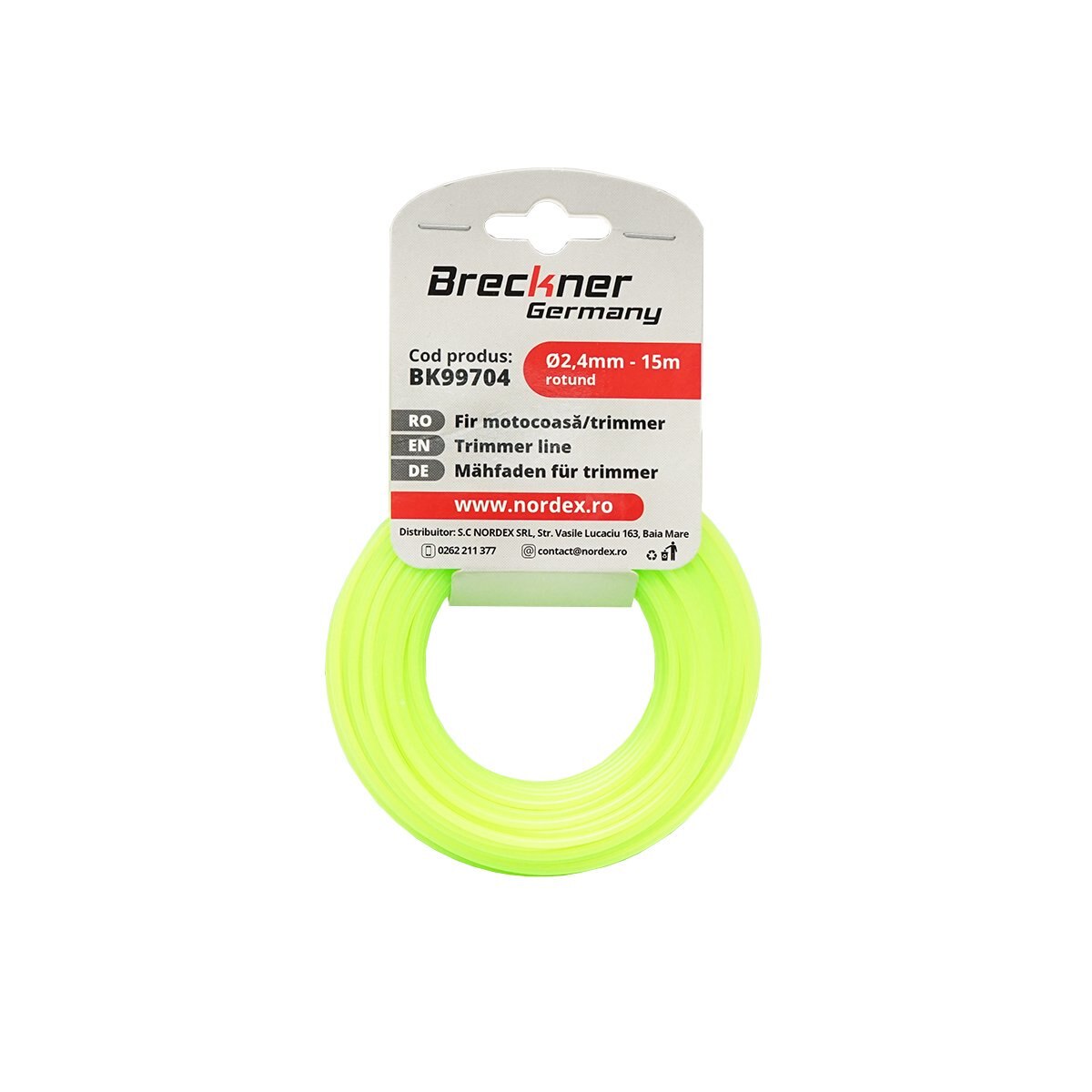 Fir rotund pentru motocoasa, 2.4 mm x 15 m Breckner Germany