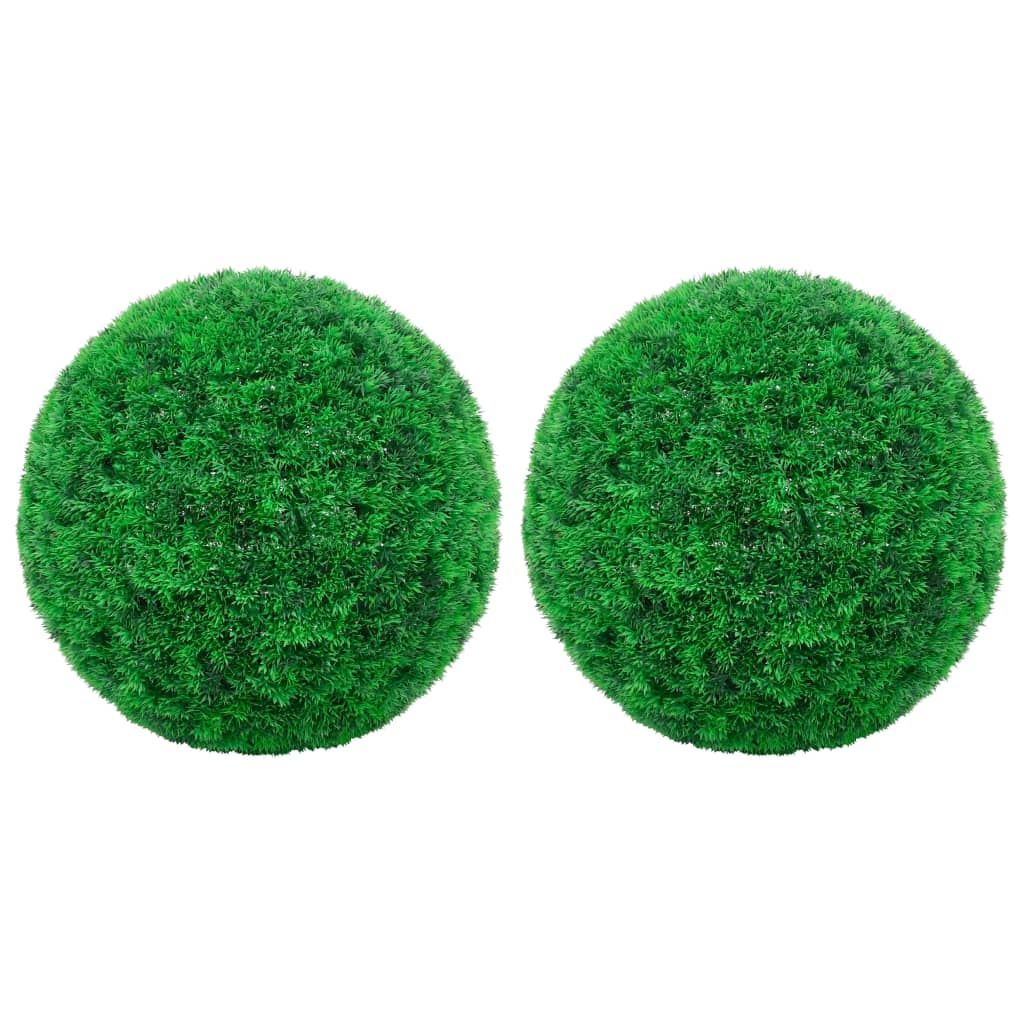 Set de 2 bile din cimisir artificial vidaXL, Polietilena, 45 cm, Verde