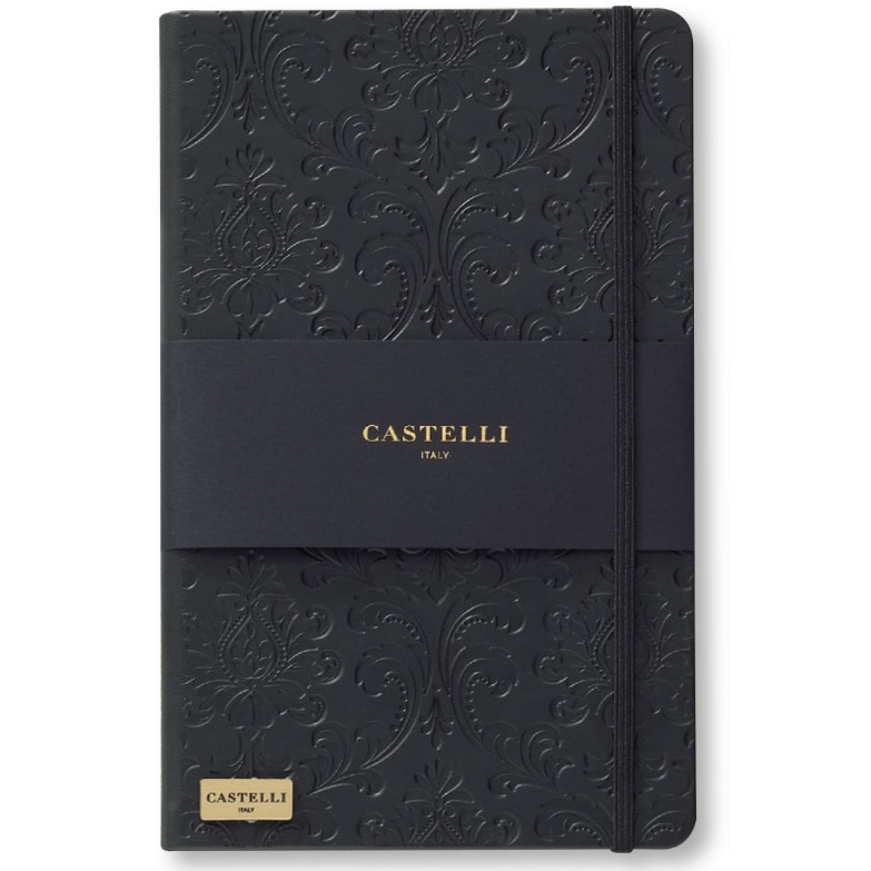 Bloc notes Castelli, Black Gold, 13x21 cm, 240 pagini, hârtie ivory 80 g/mp, dictando, Baroque Black