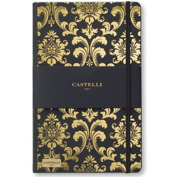 Bloc notes Castelli, Black Gold, 13x21 cm, 240 pagini, hârtie ivory 80 g/mp, dictando, Baroque Gold Bloc notes Castelli, Black Gold, 13x21 cm, 240 pagini, hârtie ivory 80 g/mp, dictando, Baroque Gold