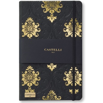 Bloc notes Castelli, Black Gold, 13x21 cm, 240 pagini, hârtie ivory 80 g/mp, dictando, Baroque Black & Gold Bloc notes Castelli, Black Gold, 13x21 cm, 240 pagini, hârtie ivory 80 g/mp, dictando, Baroque Black & Gold