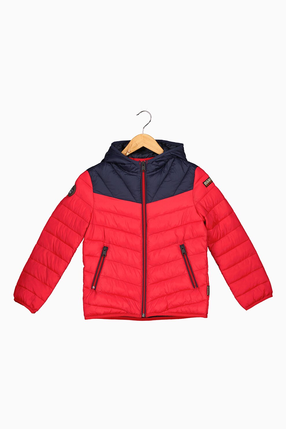 Napapijri, Geaca usoara cu aspect matlasat Aerons, Rosu/Bleumarin