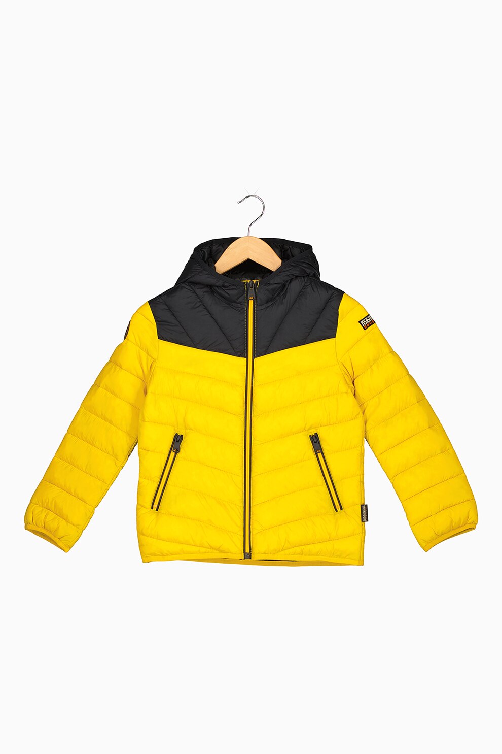 Napapijri, Geaca usoara cu aspect matlasat Aerons, Galben sofran/Negru