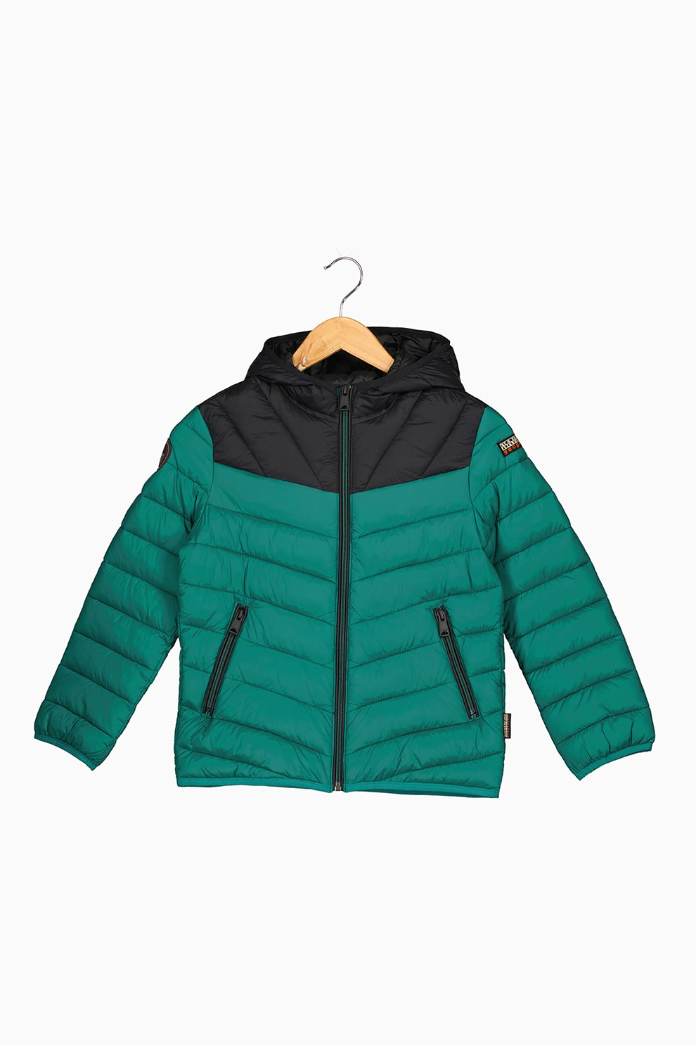 Napapijri, Geaca usoara cu aspect matlasat Aerons, Verde/Negru