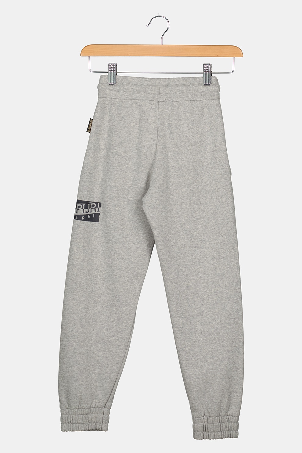Napapijri, Pantaloni sport cu model logo Mob, Gri melange