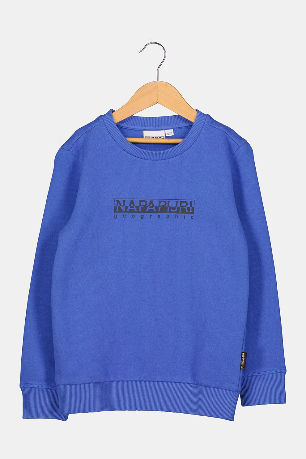 Napapijri, Bluza sport cu decolteu la baza gatului si imprimeu logo B-Box, Albastru, 140 CM