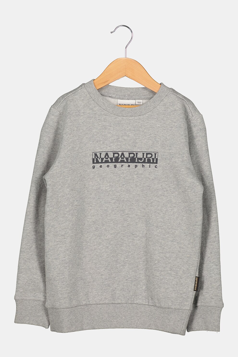 Napapijri, Bluza sport cu imprimeu logo Box, Gri melange