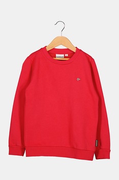 Napapijri, Bluza sport cu decolteu la baza gatului Balis, Rosu, 162 CM Napapijri, Bluza sport cu decolteu la baza gatului Balis, Rosu, 162 CM