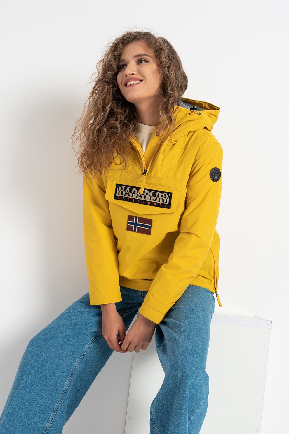 Napapijri, Geaca cu gluga, fara inchidere Rainforest, Galben, XL
