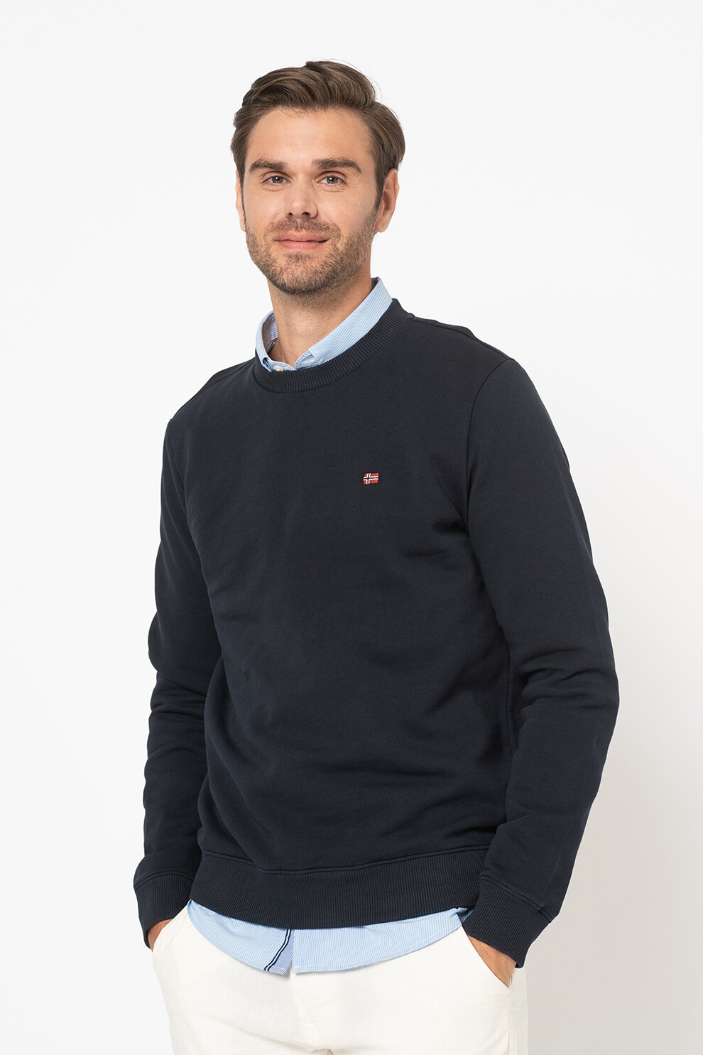 Napapijri, Bluza sport cu detaliu logo Balis, bleumarin inchis