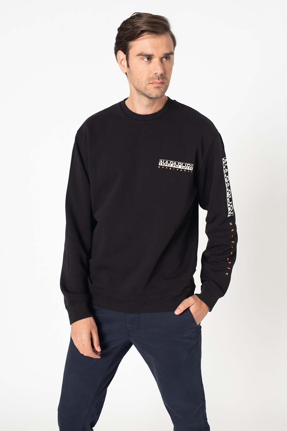 Napapijri, Bluza sport cu logo B-Roen, Negru