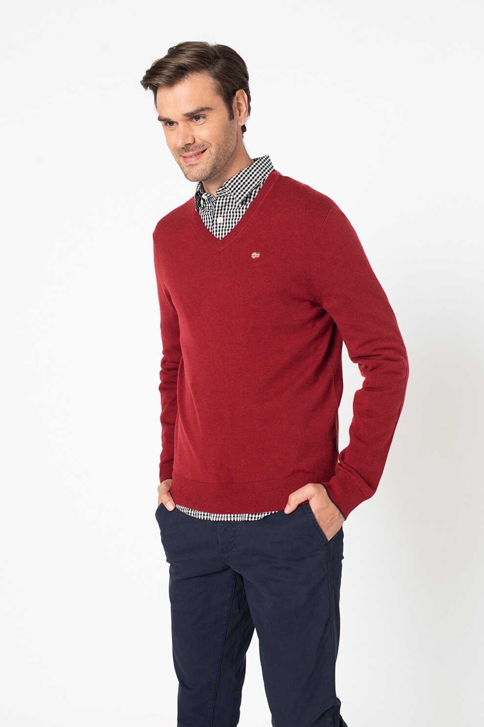 Napapijri, Pulover de lana Damavand, Rosu inchis