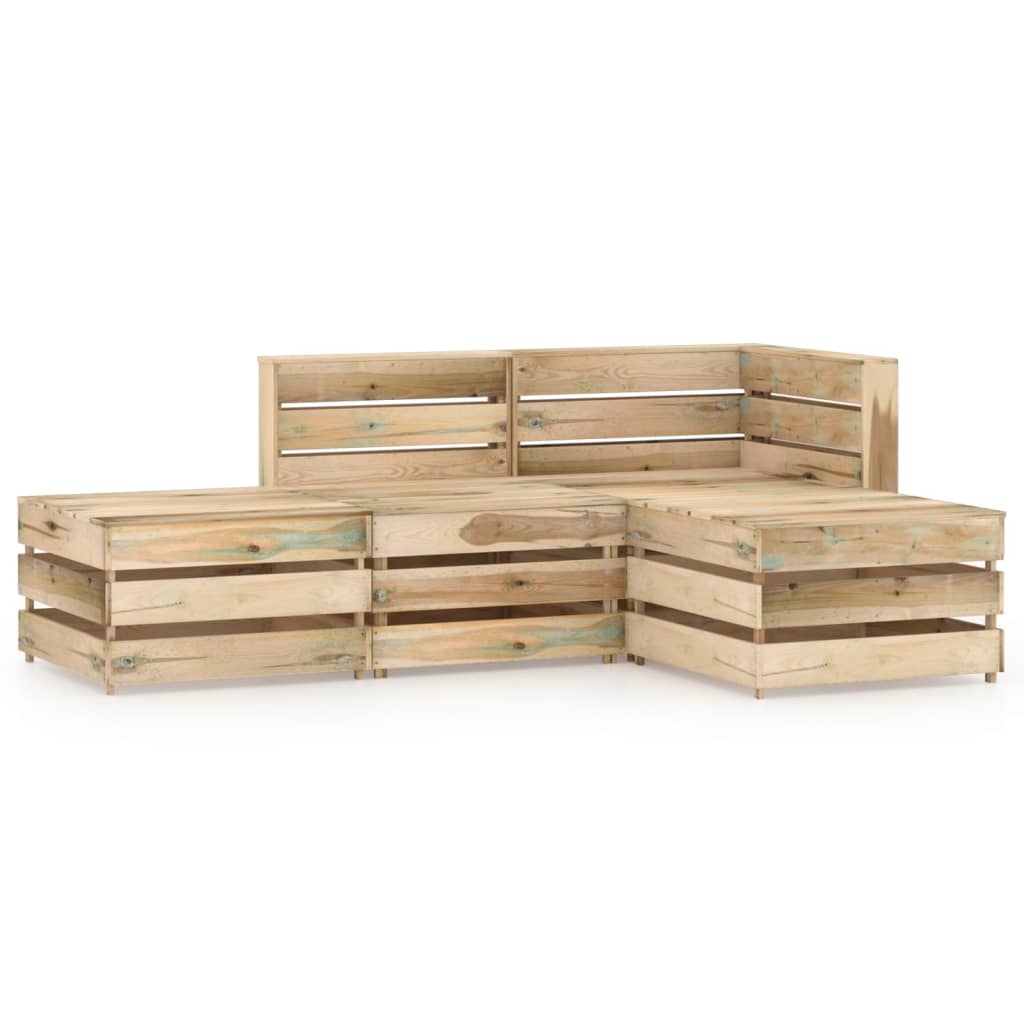 Set mobilier de gradina 4 piese canapea din paleti, vidaXL, Lemn de pin tratat, Maro