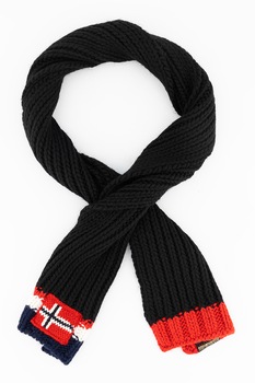 Napapijri, Fular din amestec de lana cu aplicatie logo Fui Napapijri, Fular din amestec de lana cu aplicatie logo Fui