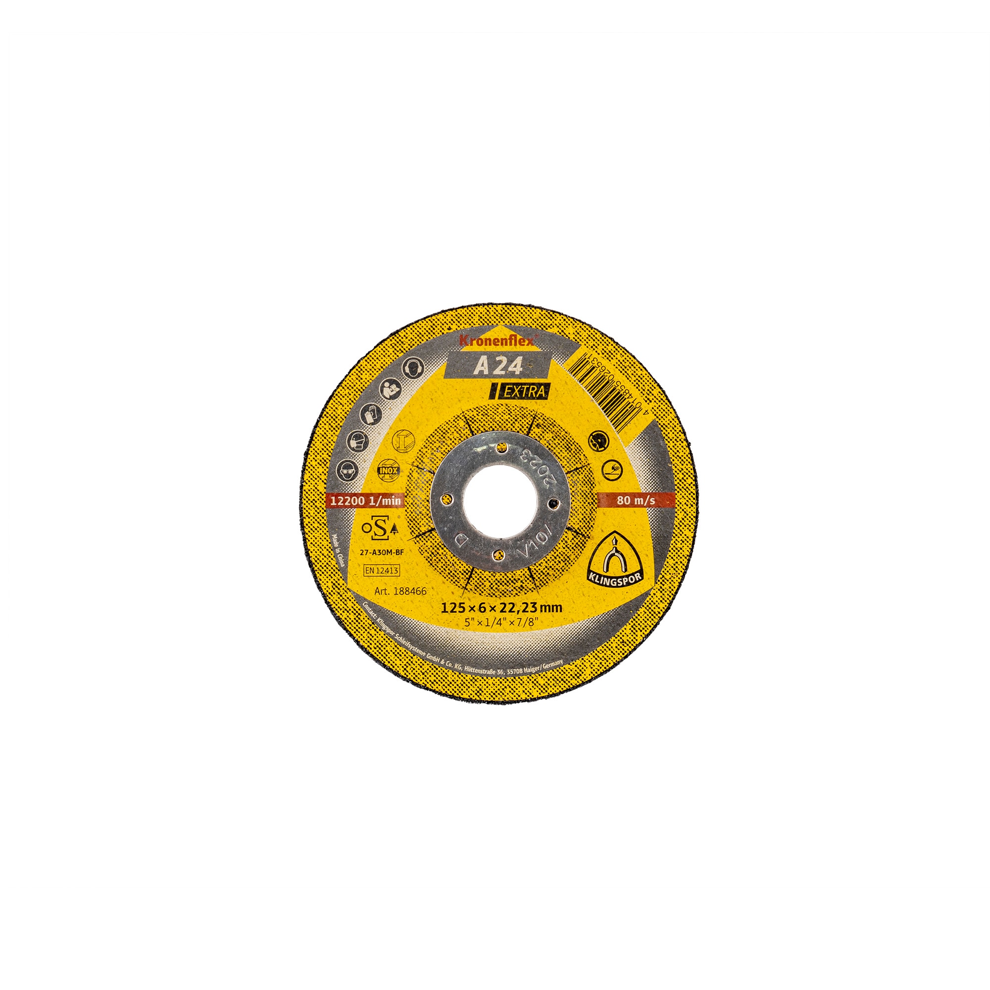 Disc de polizare Klingspor A 24 Extra,125x6x22.23mm / EXT 188466