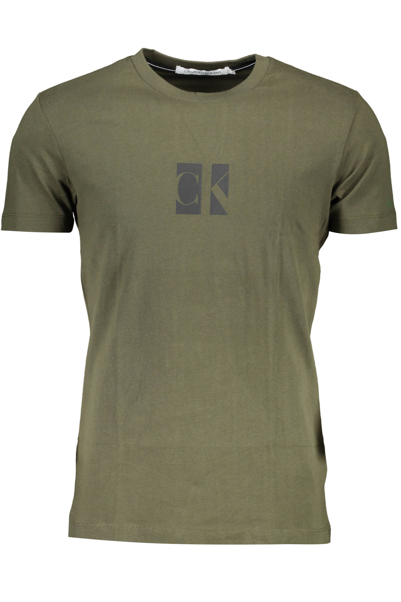 Tricou Barbati, Calvin Klein, Verde, CK Logo Center, Verde, 2XL
