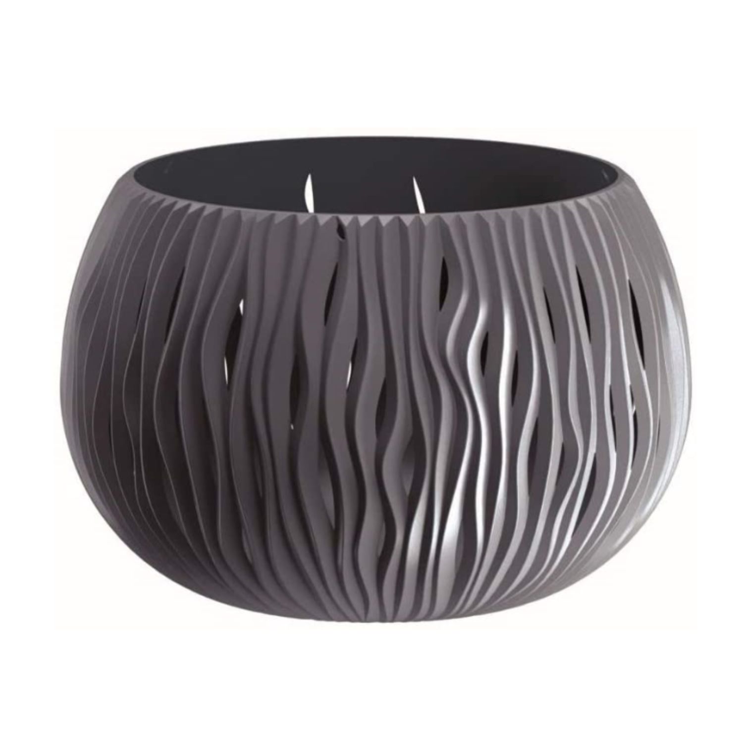 Ghiveci decorativ cu insertie Prosperplast Sandy Bowl DSK370-S433, 37 x 22 cm, antracit