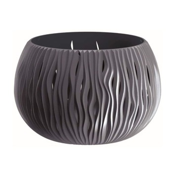 Ghiveci decorativ cu insertie Prosperplast Sandy Bowl DSK370-S433, 37 x 22 cm, antracit Ghiveci decorativ cu insertie Prosperplast Sandy Bowl DSK370-S433, 37 x 22 cm, antracit