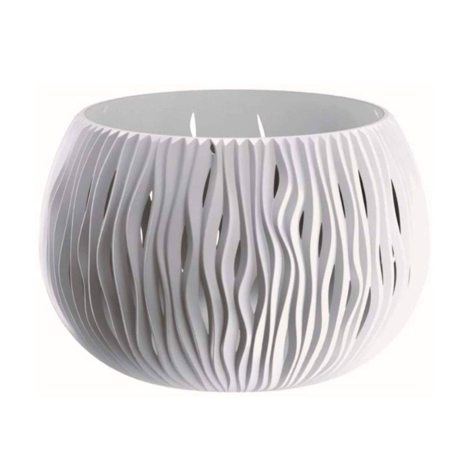 Ghiveci decorativ cu insertie Prosperplast Sandy Bowl DSK370-S449, 37 x 22 cm, alb