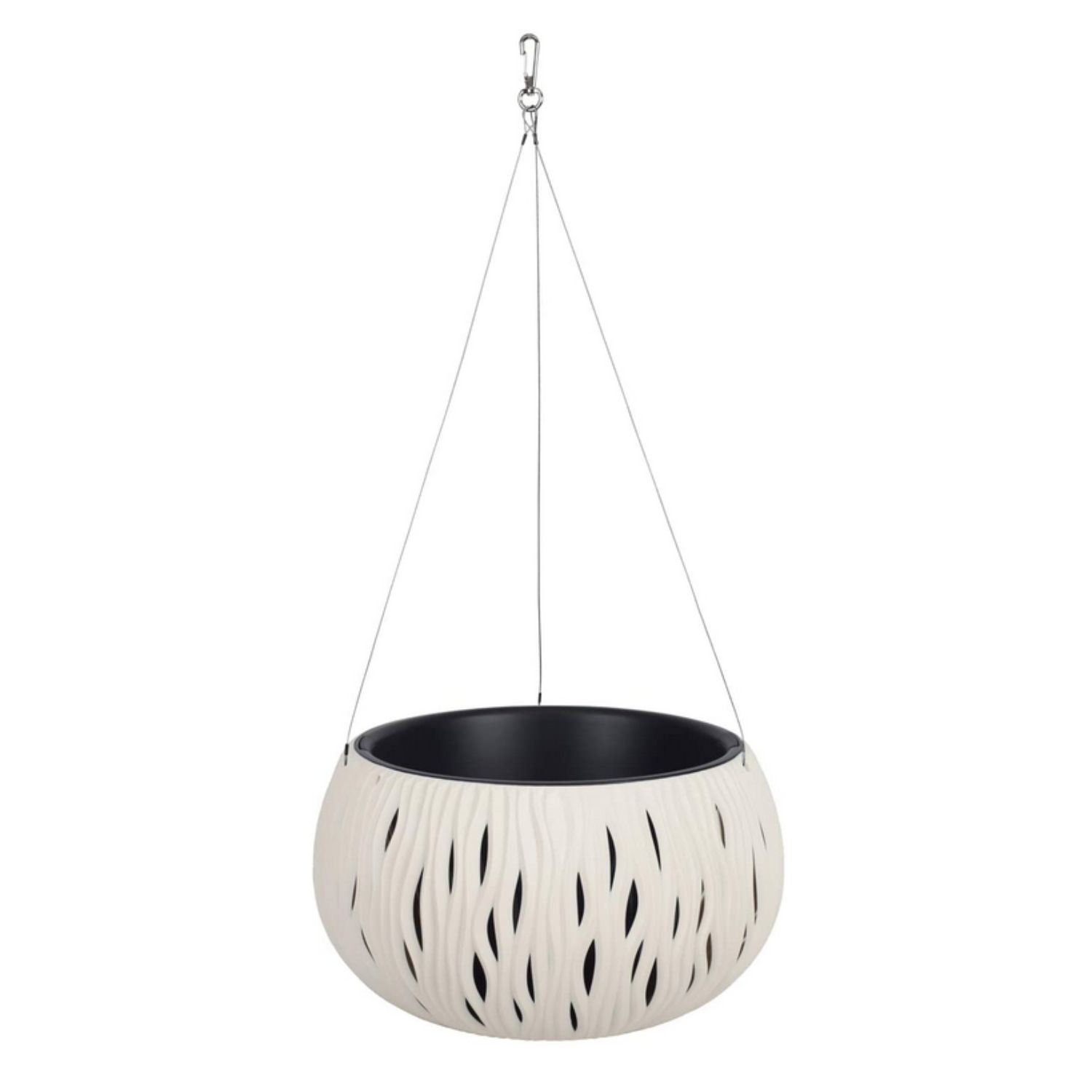 Ghiveci suspendabil cu insertie Prosperplast Sandy Bowl DSK370WS-CY728, 37 x 22 cm, crema