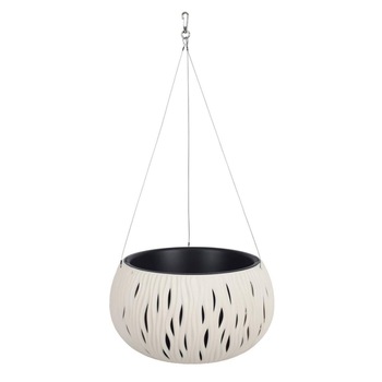 Ghiveci suspendabil cu insertie Prosperplast Sandy Bowl DSK370WS-CY728, 37 x 22 cm, crema Ghiveci suspendabil cu insertie Prosperplast Sandy Bowl DSK370WS-CY728, 37 x 22 cm, crema