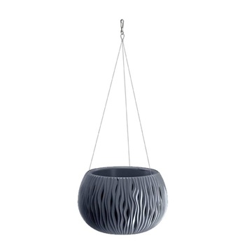 Ghiveci suspendabil cu insertie Prosperplast Sandy Bowl DSK370WS-S433, 37 x 22 cm, antracit Ghiveci suspendabil cu insertie Prosperplast Sandy Bowl DSK370WS-S433, 37 x 22 cm, antracit