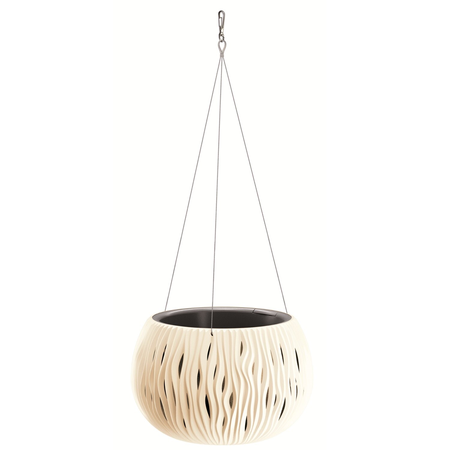 Ghiveci suspendabil cu insertie Prosperplast Sandy Bowl DSK240WS-CY728, 24 x 16 cm, crem