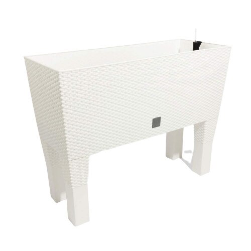 Ghiveci decorativ, dreptunghiular Prosperplast Rato Case DRTC800H S449, 80 x 32 x 61.5 cm, alb