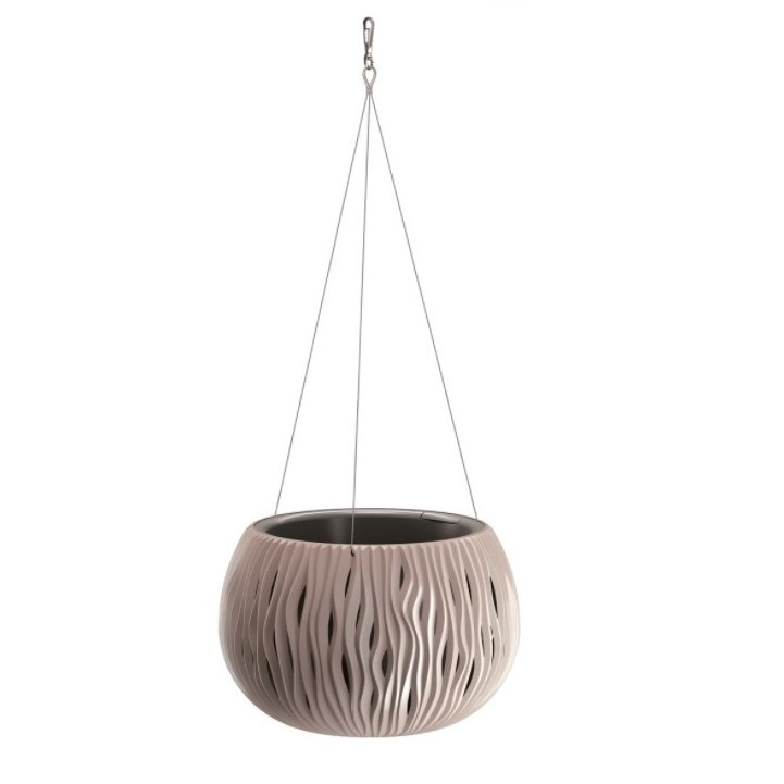 Ghiveci bol cu agatatoare Prosperplast Sandy Mocca - 37 cm