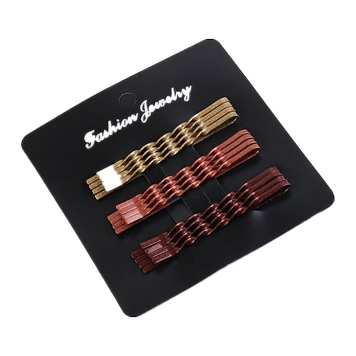 12 db YWD-FMM, fém, többszínű hajcsat készlet