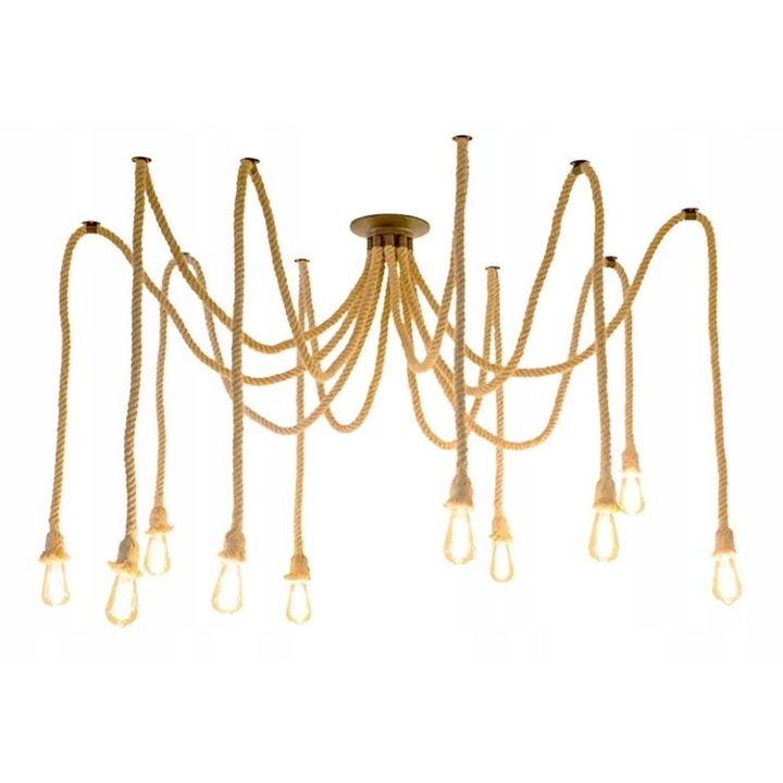 Candelabru Spider10 surse iluminare E 27, Auriu, 1500x200 mm