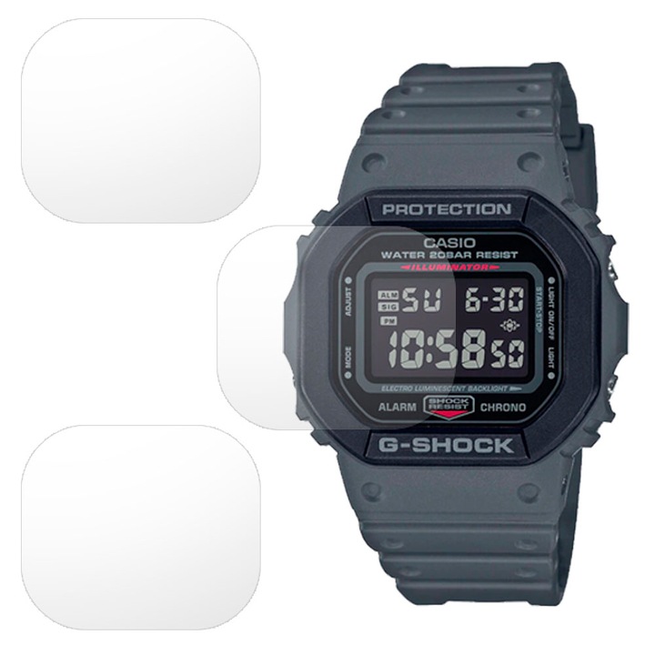 3 db SILKASE matt fólia készlet Casio DW-5610SU-8-hoz, szilikon, megújuló, Teljes kijelző