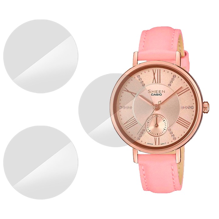 3 db SILKASE fólia készlet Casio SHE-3066PGL-4AU-hoz, szilikon, megújuló, Teljes kijelző