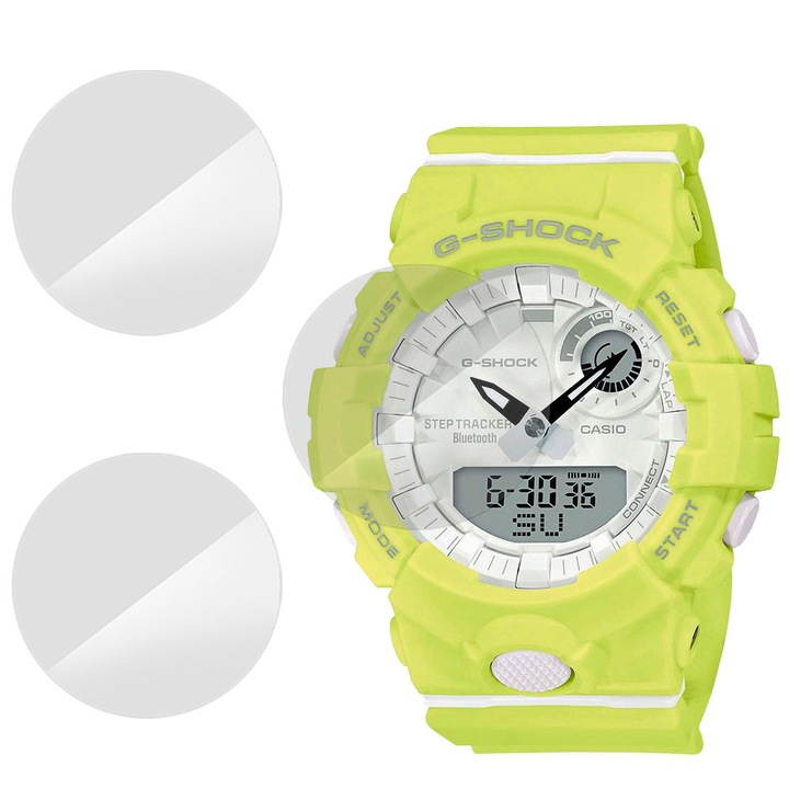 3 db SILKASE fólia készlet Casio GMA-B800-9A-hoz, szilikon, megújuló, teljes kijelzős