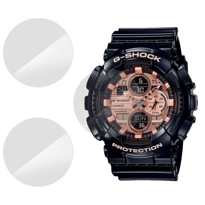 3 db SILKASE fólia készlet Casio GA-140GB-1A2-hez, szilikon, megújuló, Teljes kijelző