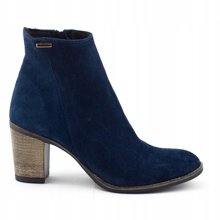 Cizme scurte din piele pentru femei, Olivier, Sara, Albastru inchis